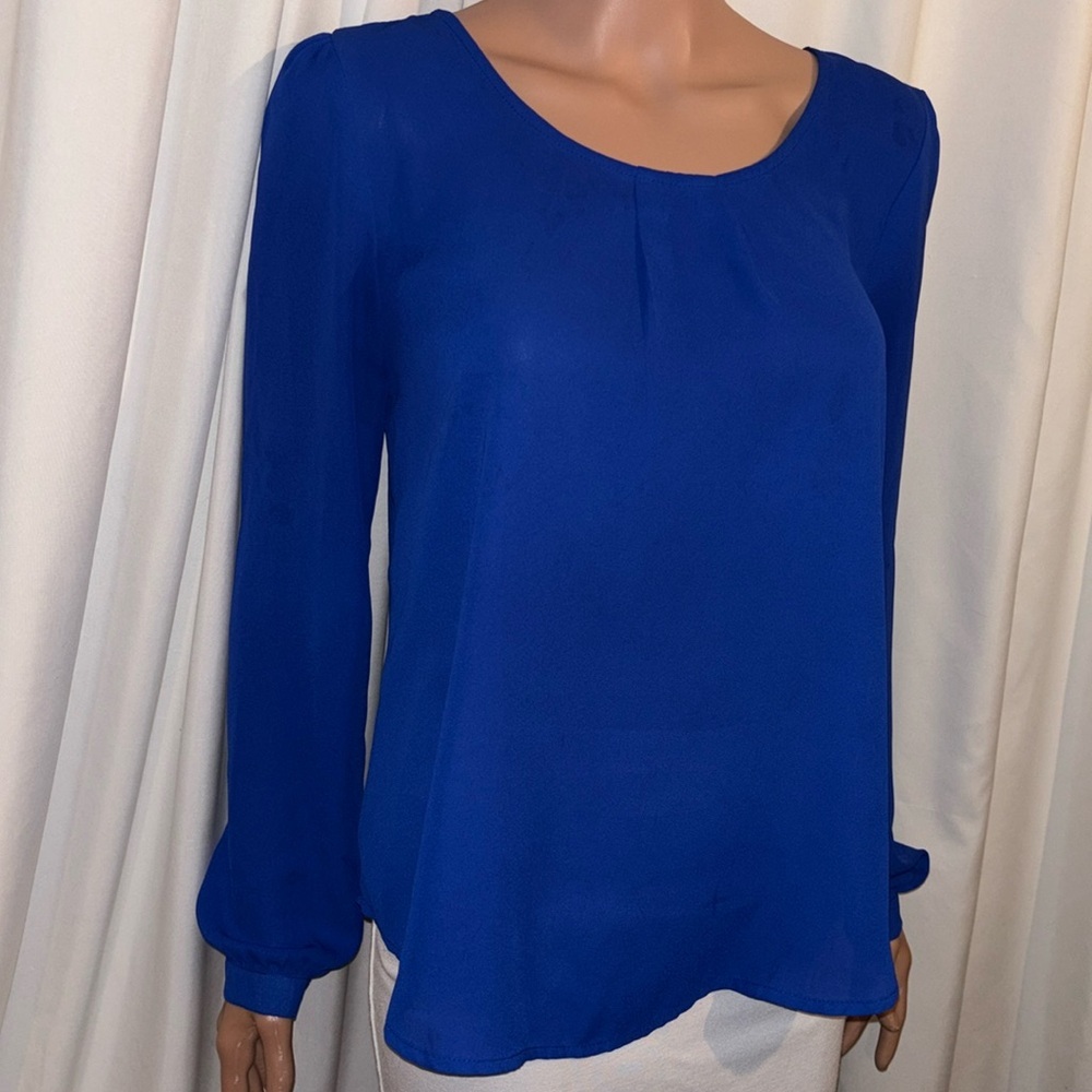 E & M Royal Blue Size M - Women's Blouse